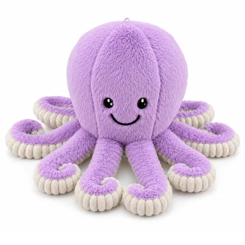 Pluszowa Ośmiornica Maskotka Przytulanka Sprężyste Macki 30 cm - Fioletowa
