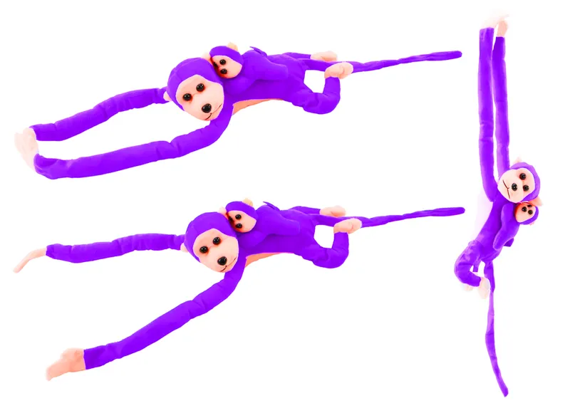 Maskotka Pluszowa Małpka Z Dzieckiem 70 cm - Fioletowa