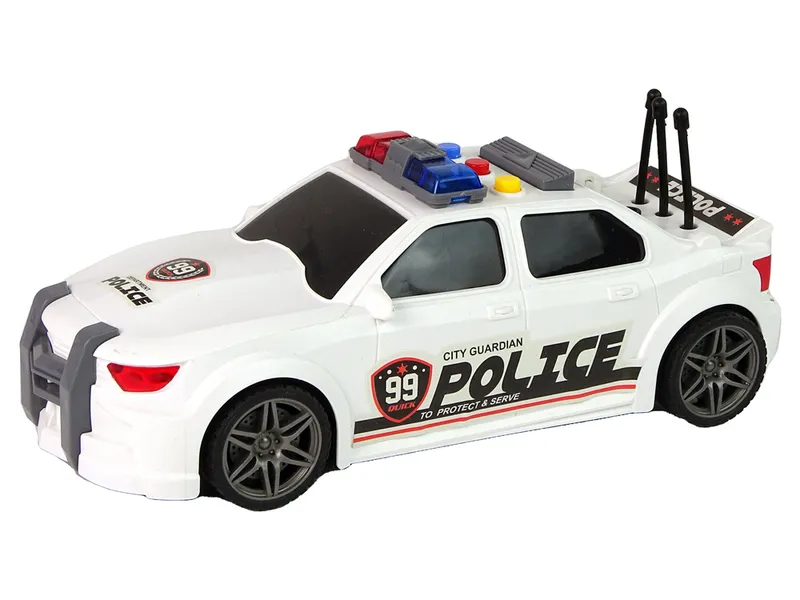 Auto Sportowe Otwierany Bagażnik Policja Światła Dźwięki 1:16 - Biały