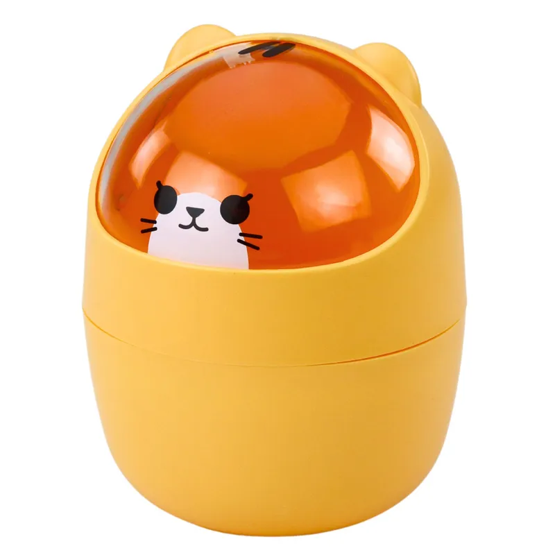 Mini Kosz Miś Na Biurko Stolik 1l 16cm - Pomarańczowy