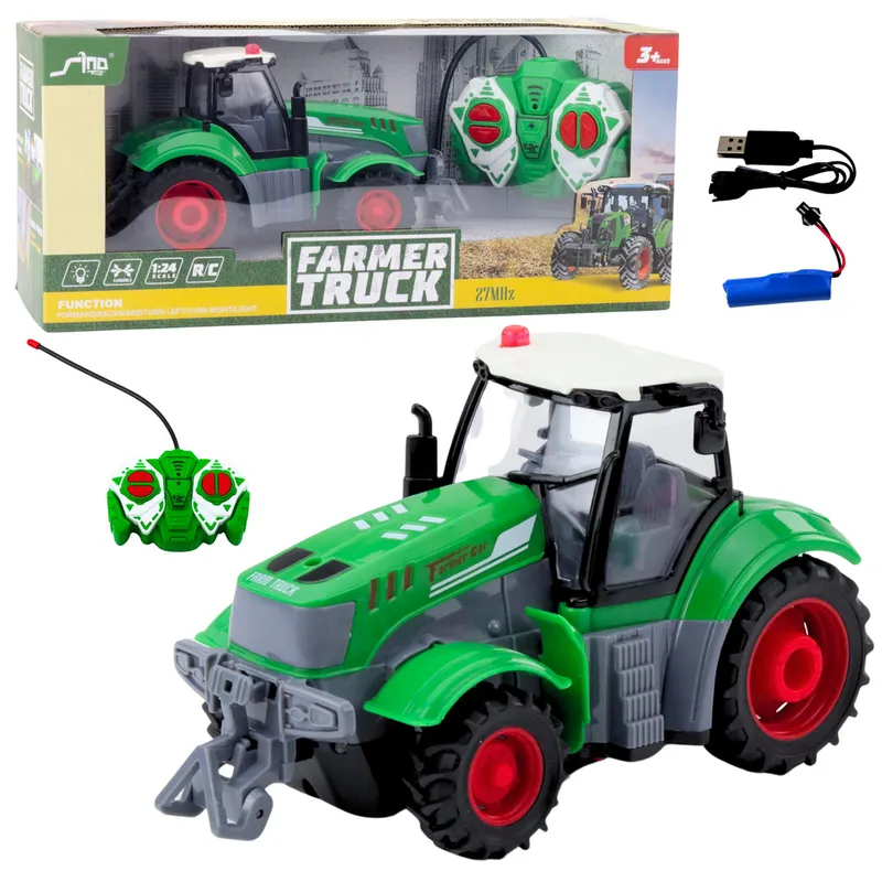 Ciągnik Traktor Rolniczy Zdalnie Sterowany RC 1:24 - Zielony