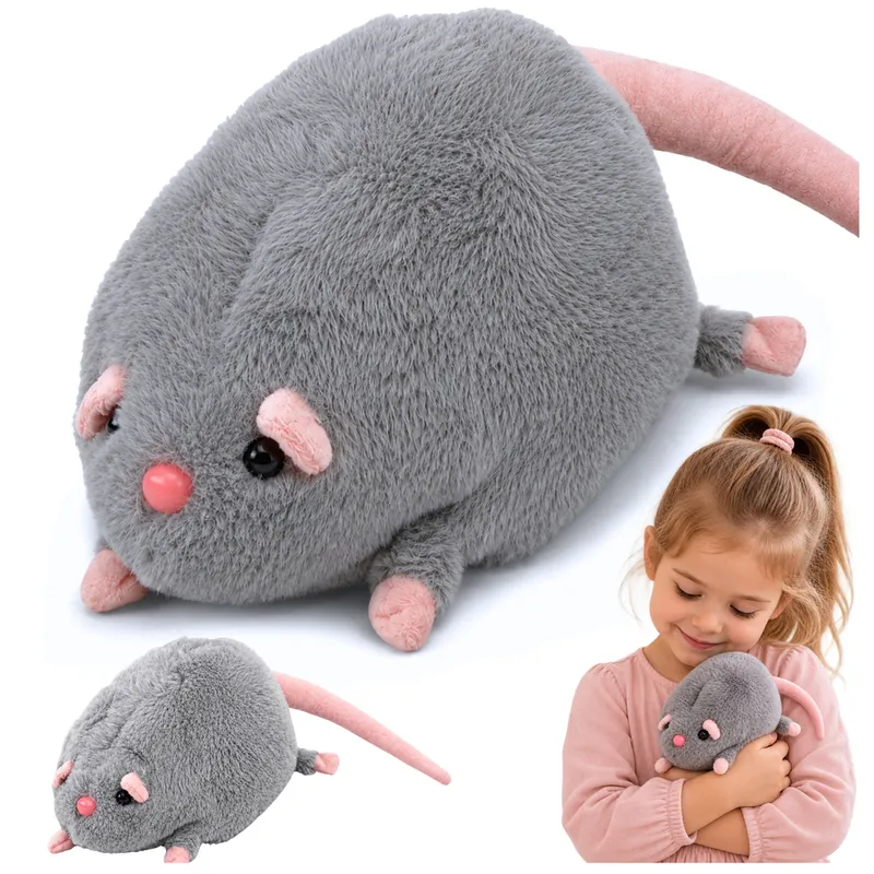 Pluszowa Maskotka Przytulanka Szczur Z Długim Ogonem 40 cm - Szary
