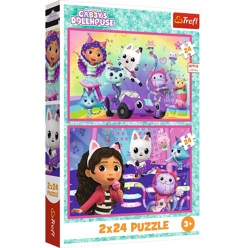 Puzzle - 2x24 - Zabawy Z Gabby - Koci Domek Gabi - TREFL 34433