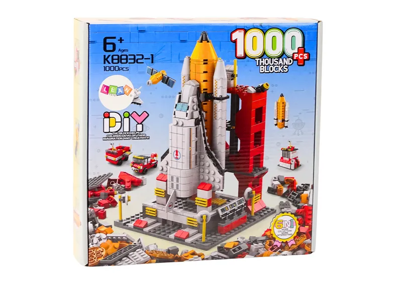 Klocki Konstrukcyjne Rakieta Kosmiczna 6w1 Kosmos Pojazdy 1000 Ele