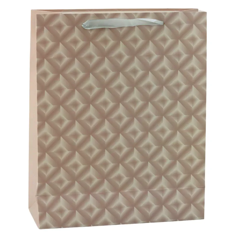 Torba Prezentowa Z Tłoczeniem 32 x 26 x 10cm - Beżowa