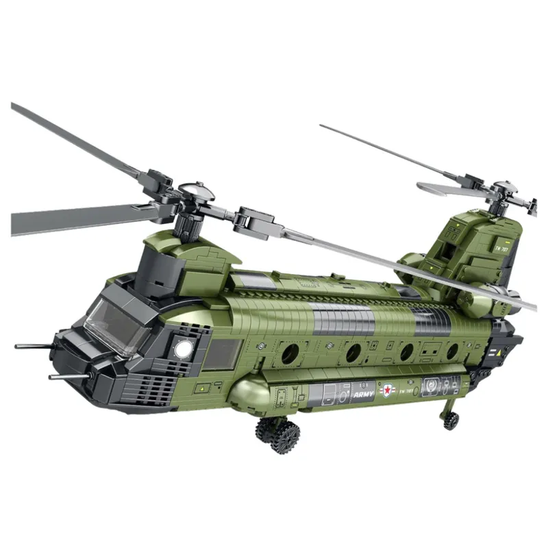 Zestaw Klocków Konstrukcyjnych Helikopter Wojskowy CH-47 Chinook 1451 el