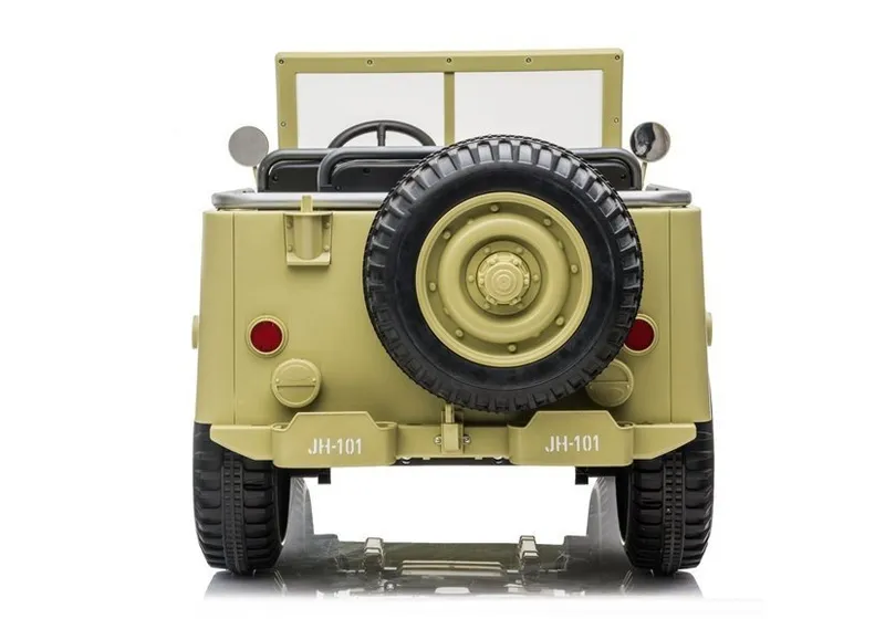 Auto Na Akumulator JH101 Wojskowe Dla Dzieci Pilot Światło LED MP3 Khaki