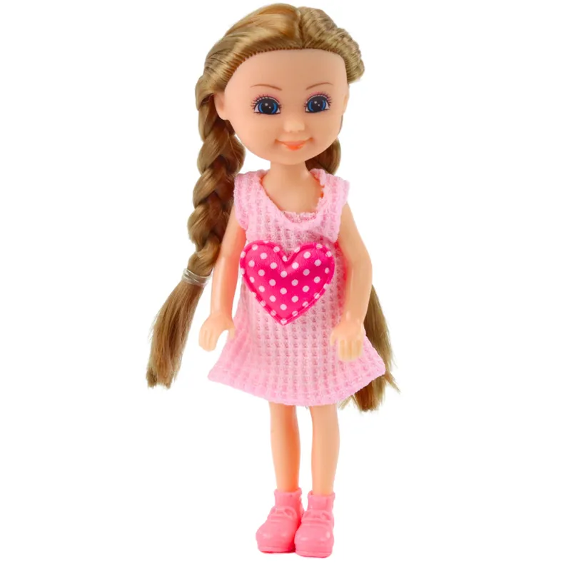Mini Lalka Z Akcesoriami Wózek Kotki Zestaw Laleczka - Różowa