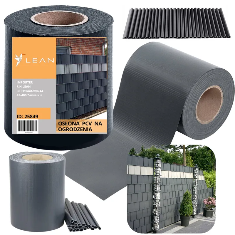 Taśma Ogrodzeniowa Ochrona UV 20 Klipsów 450 g/m² 19x35m - Szara