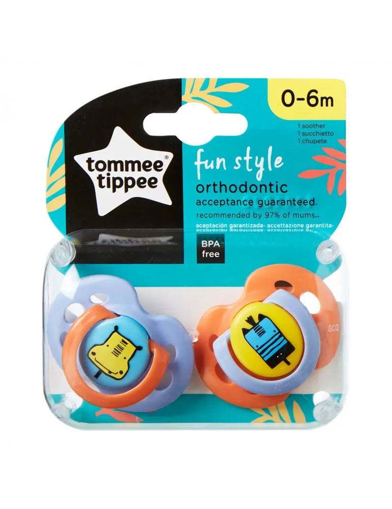 TT 43335795 Smoczek Uspokajający FUN STYLE 0-6M 2 szt