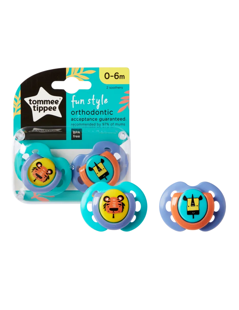 TT 43335795 Smoczek Uspokajający FUN STYLE 0-6M 2 szt