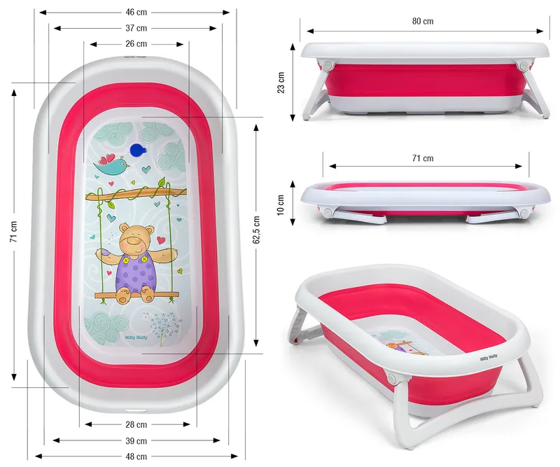 MILLY MALLY Wanienka Składana Aqua Pink