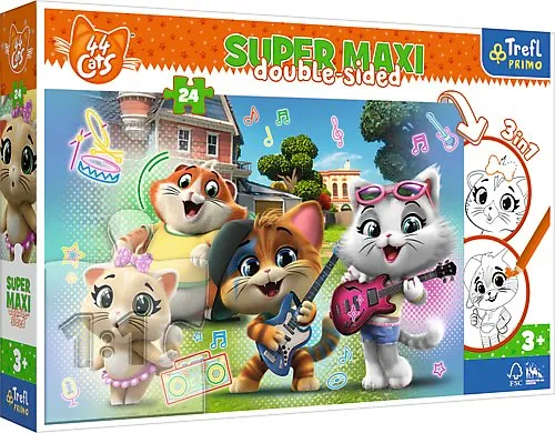 TREFL 41011 Puzzle 24 SUPER MAXI Radosne Koty Rainbow