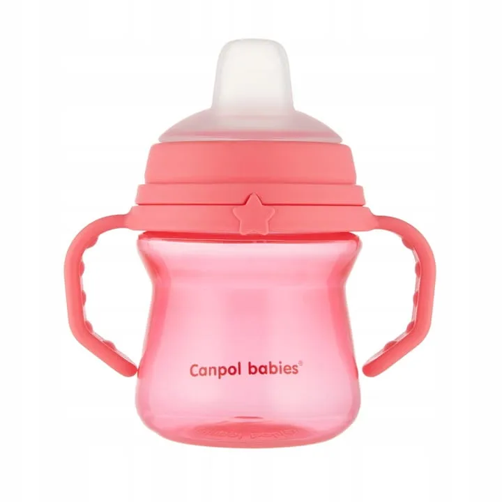 CANPOL 56/614 Kubek Z Silikonowym Ustnikiem FirstCup 150ml Pink