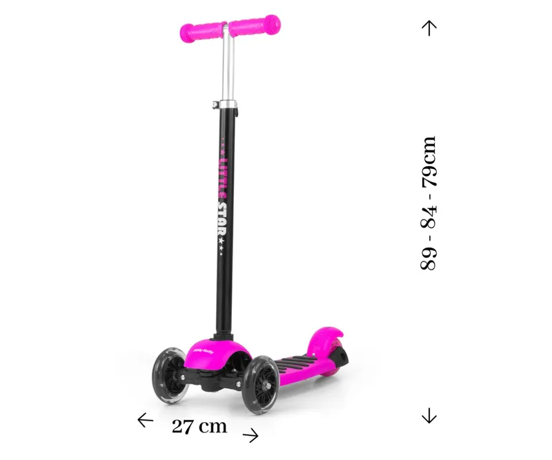 MILLY MALLY 1597 Hulajnoga SCOOTER Little Star Pink