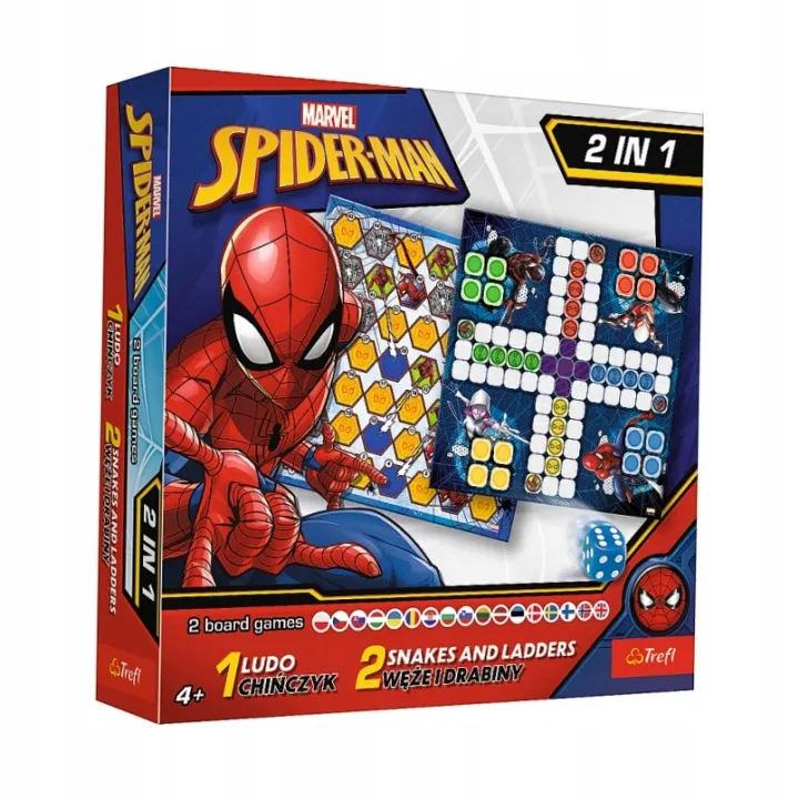 TREFL 02419 Gra 2w1 Chińczyk / Węże I Drabiny Spider-Man