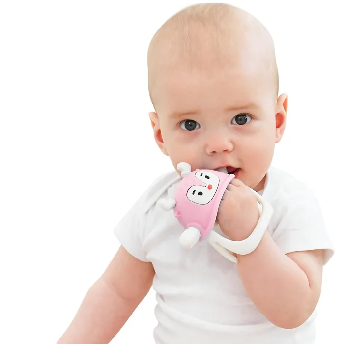 SMILY MIA M120302-2 Gryzaki Silikonowe Pingwin I Renifer Light Pink