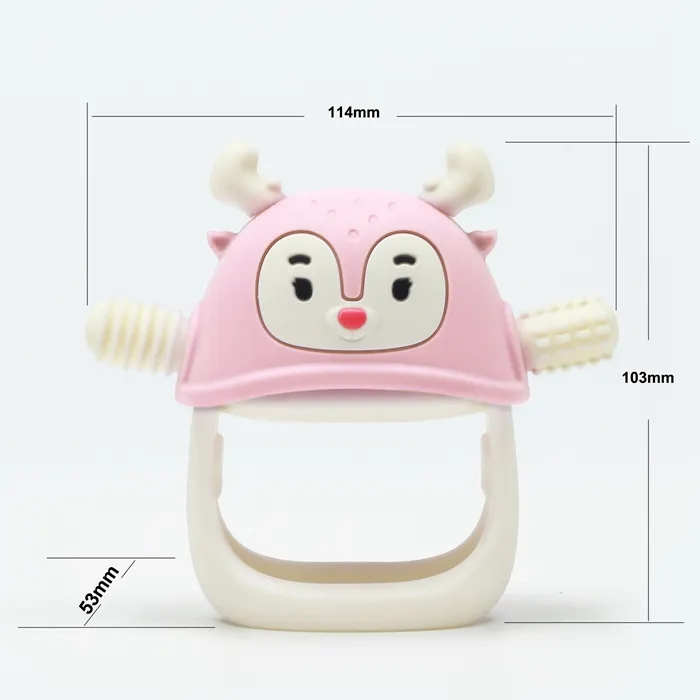 SMILY MIA M12032-1 Gryzak Silikonowy Renifer Light Pink