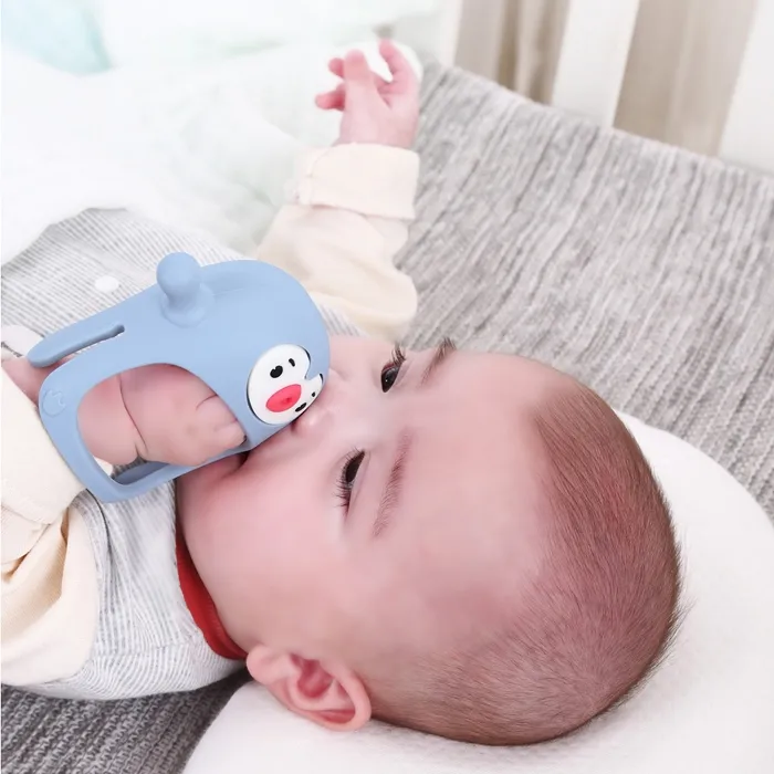 SMILY MIA M12030-2 Gryzak Silikonowy Pingwin Light Blue