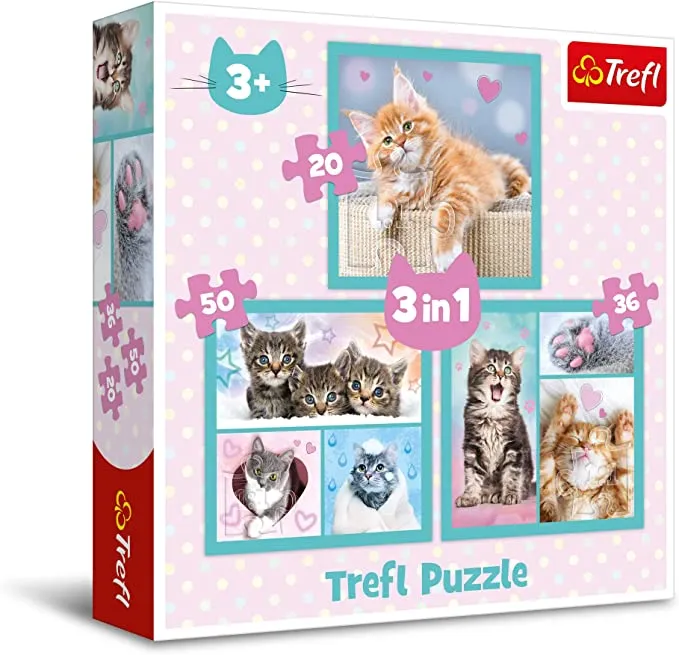 TREFL 34862 Puzzle 3w1 Słodkie Zwierzaki