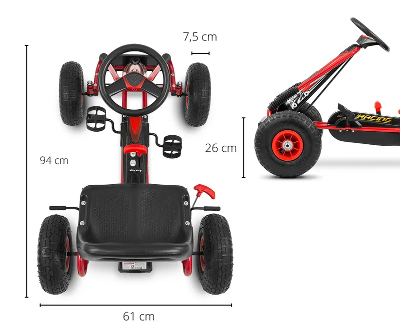 MILLY MALLY 3171 Gokart Na Pedały Thor Red