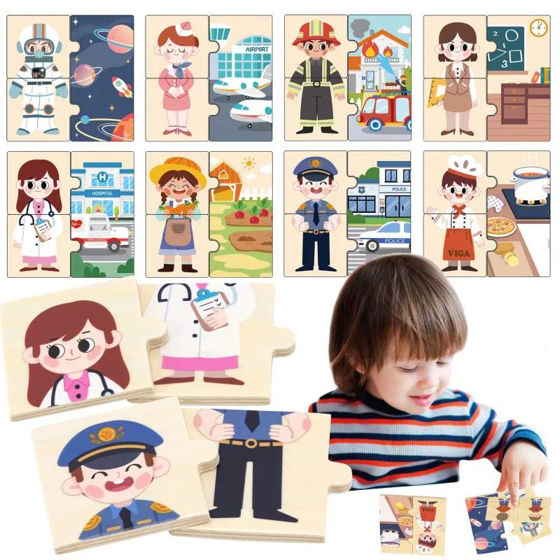 VIGA 44650 Drewniane Puzzle Układanka Zawody