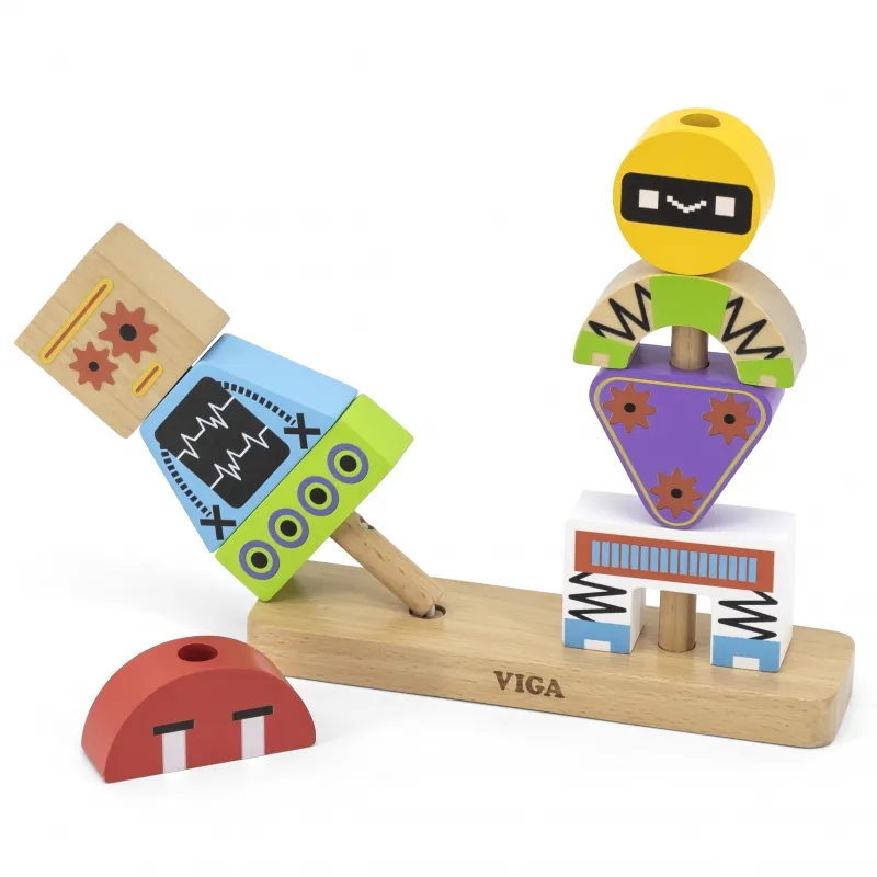 VIGA 44652 Układanka Piramidka Roboty+Wzory
