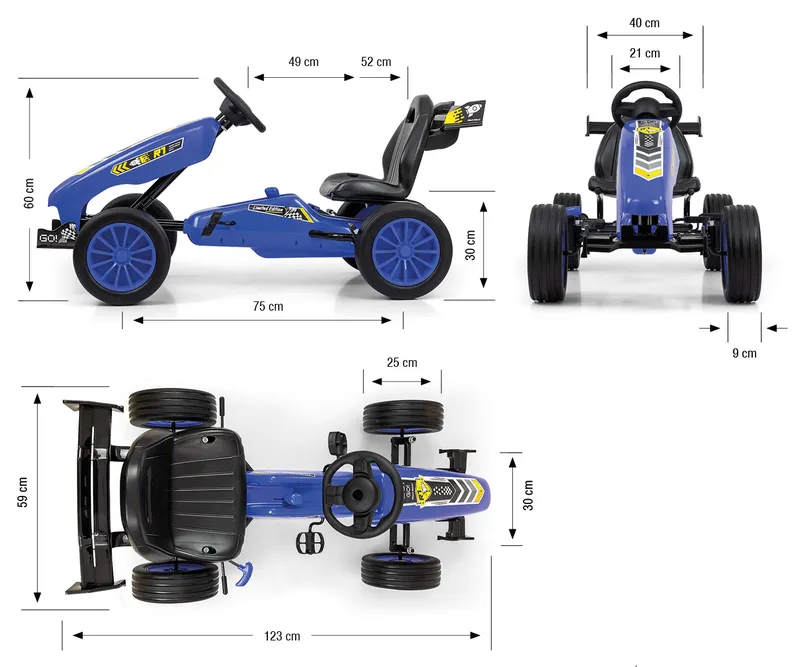 MILLY MALLY 4272 Gokart Na Pedały Rocket Navy