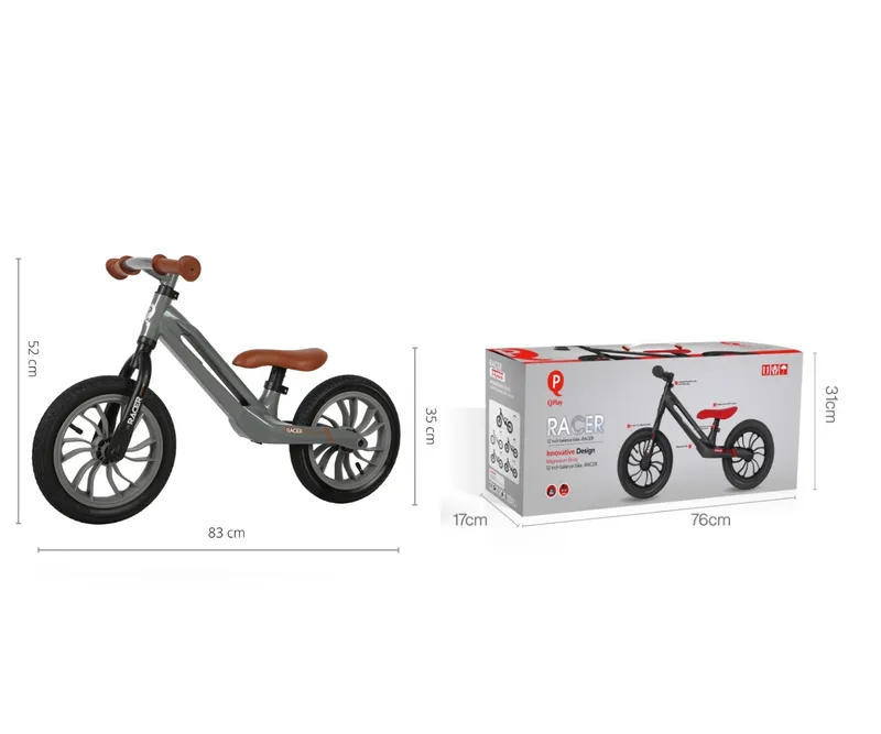 MILLY MALLY Qplay Rowerek Biegowy Racer Grey