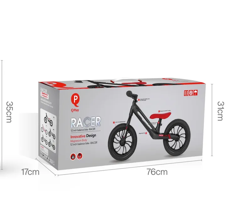 MILLY MALLY 3866 Qplay Rowerek Biegowy Racer Black