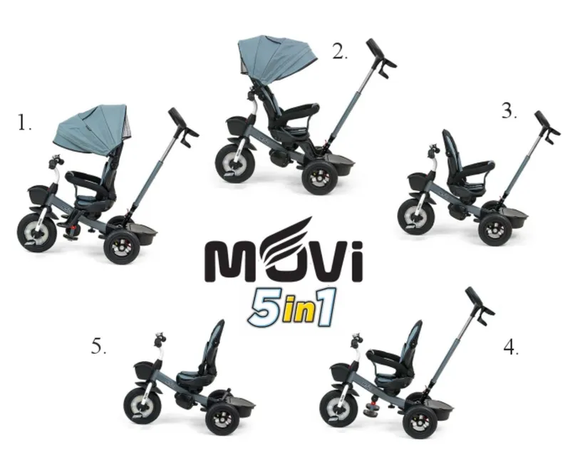 MILLY MALLY 2490 Rowerek Trójkołowy Movi Grey 5w1