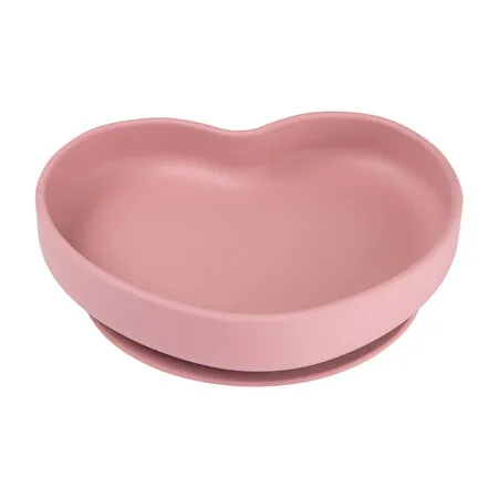 CANPOL 80/309 Silikonowy Talerz Z Przyssawką SERCE Pink