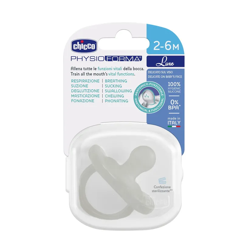 CHICCO 00073011380000 Smoczek PHYSIOFORMA LUXE 2-6M - Szary