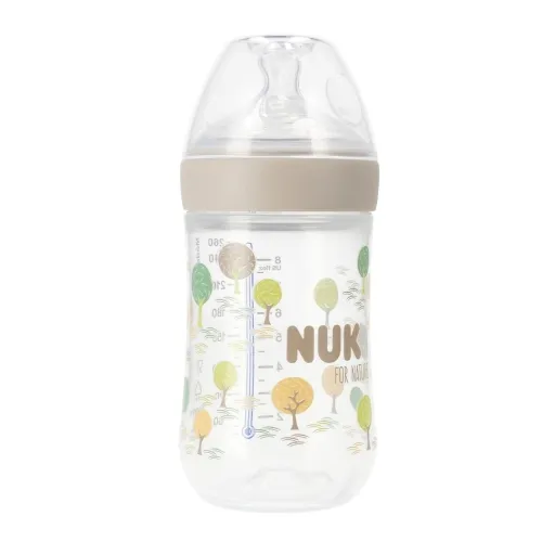 NUK 742005 Butelka 260 ml For Nature Smoczek Sil. M