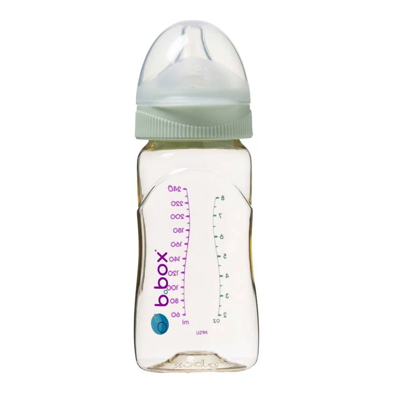 B.BOX BB00755 Butelka Ze Smoczkiem Do Karmienia Niemowląt Wykonana Z PPSU 240 ml Szałwia