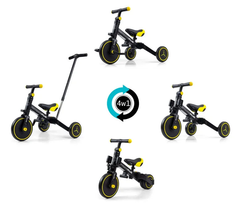 MILLY MALLY 5308 Rowerek 4w1 OPTIMUS Plus Black