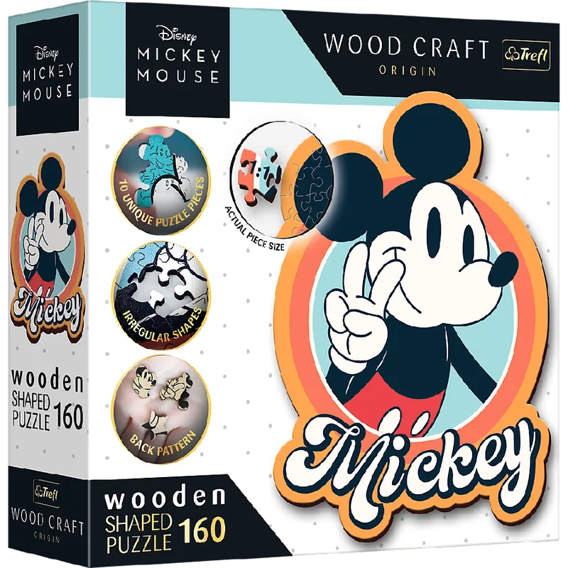 TREFL 20191 Puzzle Drewniane Myszka Mickey 160 Retro