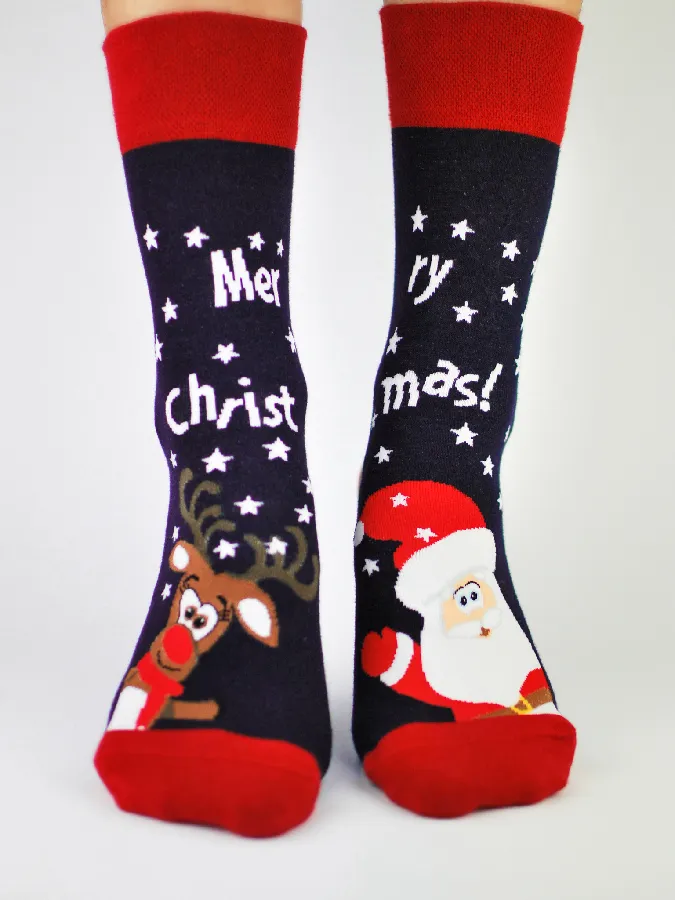 NOVITI SF012-U-04 Skarpety Frotte XMAS Merry Christmas 31/34