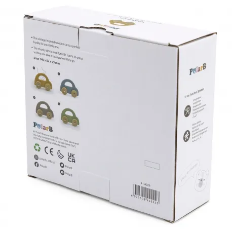 VIGA 44222 PolarB Drewniany Samochodzik - Żółty