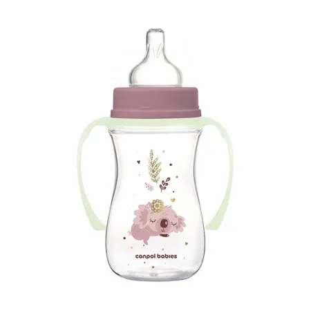 CANPOL 35/237 Butelka Antykolkowa 240ml EasyStart Sleepy Koala - Różowa