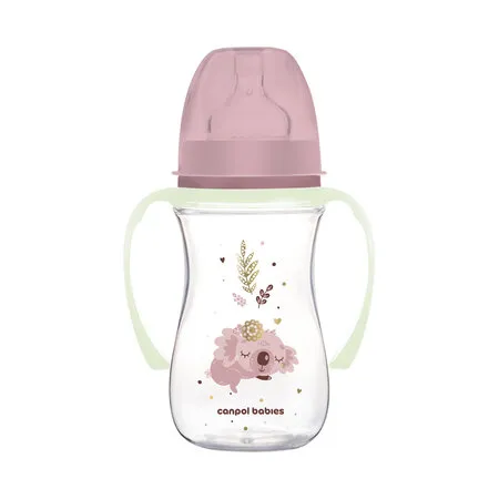 CANPOL 35/237 Butelka Antykolkowa 240ml EasyStart Sleepy Koala - Różowa
