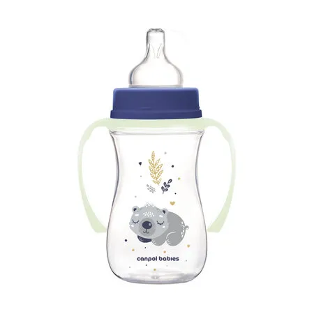 CANPOL 35/237 Butelka Antykolkowa 240ml EasyStart Sleepy Koala - Niebieska