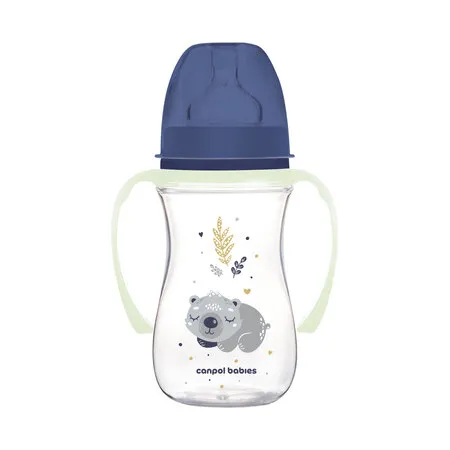 CANPOL 35/237 Butelka Antykolkowa 240ml EasyStart Sleepy Koala - Niebieska