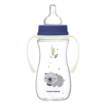 CANPOL 35/238 Butelka Antykolkowa 300ml EasyStart Sleepy Koala - Niebieska