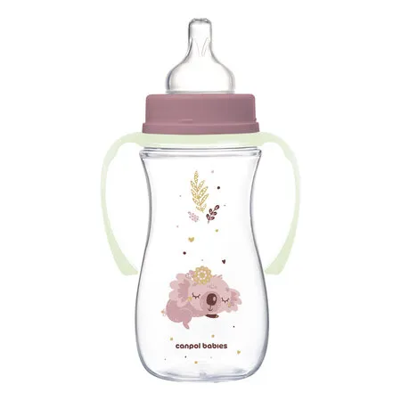 CANPOL 35/238 Butelka Antykolkowa 300ml Easy Start Sleepy Koala - Różowa