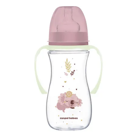 CANPOL 35/238 Butelka Antykolkowa 300ml Easy Start Sleepy Koala - Różowa