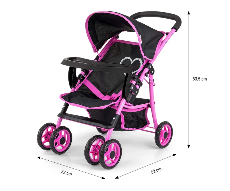 MILLY MALLY 5520 Wózek Dla Lalek Kate Prestige Black