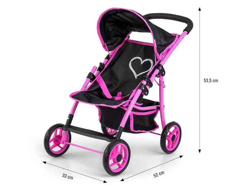 MILLY MALLY 5519 Wózek Dla Lalek Natalie Prestige Black