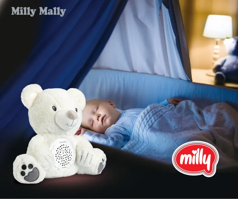 MILLY MALLY Zabawka Pluszowa Z Projektorem Milly Bear White