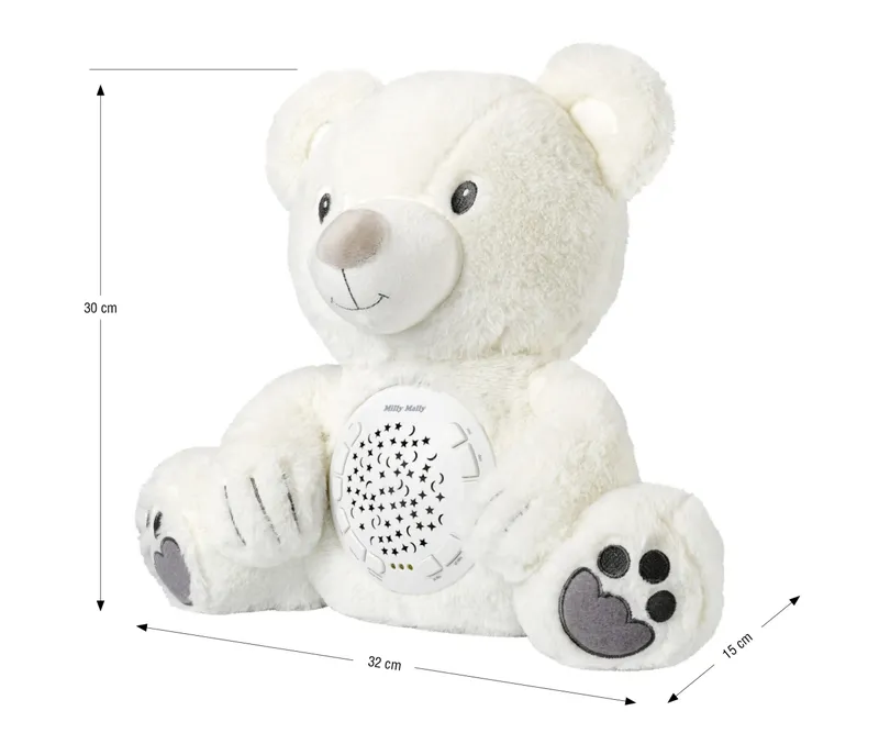 MILLY MALLY Zabawka Pluszowa Z Projektorem Milly Bear White